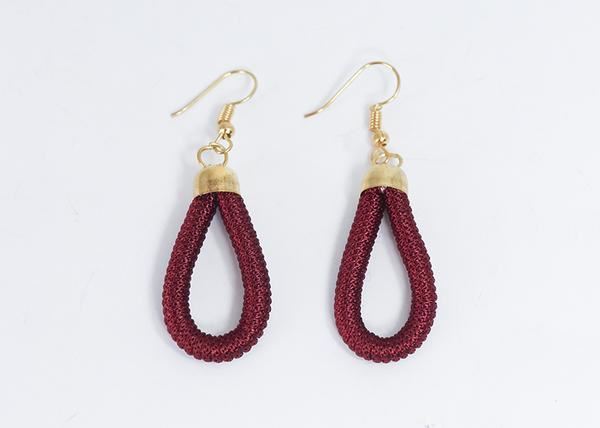 Picture of Thread Wrap Earring (Maroon)