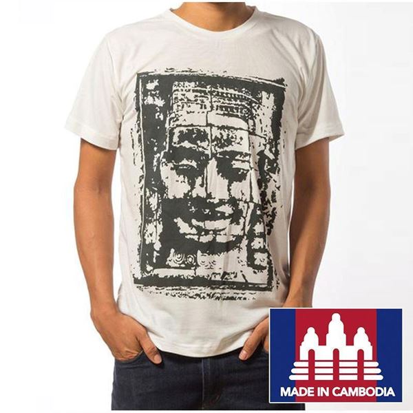 Picture of Bayon Face T-Shirt, White, Size Small